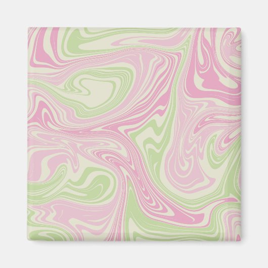 Aimant Motif rose vert à bille liquide (Devant)