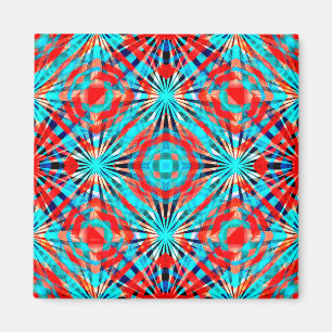 Aimant Motif rouge et bleu Abstrait