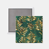 Aimant Motif sans couture avec des fougères dorées (Recto/Verso)