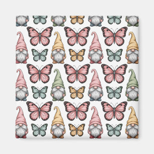 Aimant Motif sans couture avec des lutins et des papillon