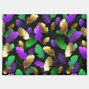 Aimant Motif sans couture avec des plumes de Mardi Gras