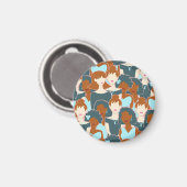 Aimant Motif sans couture avec filles noires et blanches (Recto/Verso)