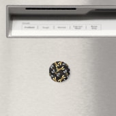 Aimant Motif sans couture avec libellules d'or (In Situ (Lave-vaisselle))
