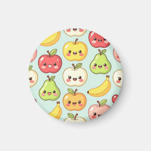 Aimant Motif sans couture de fruits Kawaii Mignon dessin