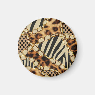 Aimant Motif sans couture Leopard Poster de animal