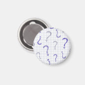 Aimant Motif sans fin point d'interrogation bleu (Recto/Verso)
