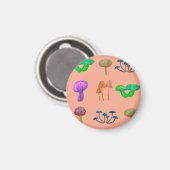 Aimant Motif simple champignons (Recto/Verso)