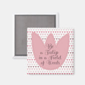 Aimant Motif simple de tulipe rose (Recto/Verso)
