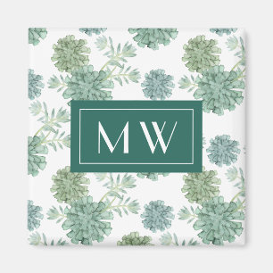 Aimant Motif succulent du bonheur   d'usine du monogramme