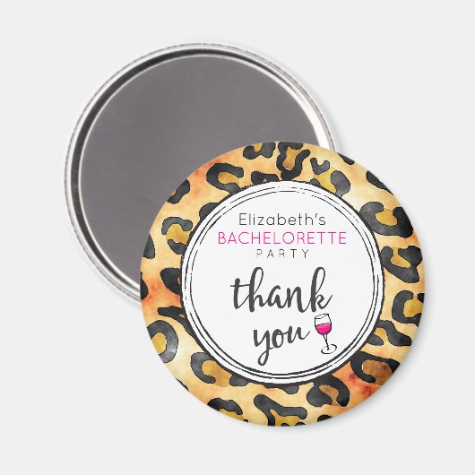 Aimant Motif Taches de Léopard Enterrement de Vie de Jeun (Recto/Verso)
