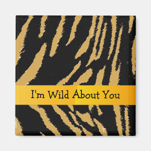 Aimant Motif Tigre avec Citation Mignonne