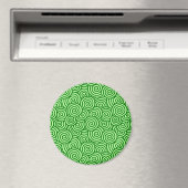 Aimant Motif tourbillon japonais - vert pin et citron ver (In Situ (Lave-vaisselle))