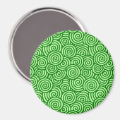 Aimant Motif tourbillon japonais - vert pin et citron ver (Recto/Verso)
