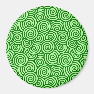 Aimant Motif tourbillon japonais - vert pin et citron ver