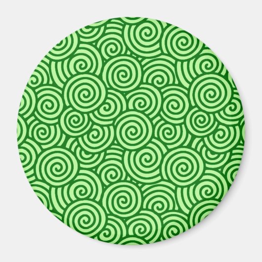 Aimant Motif tourbillon japonais - vert pin et citron ver (Devant)