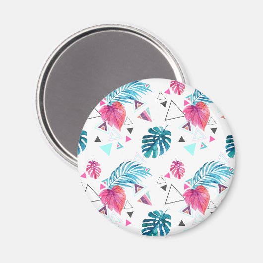 Aimant Motif triangle feuille tropicale (Recto/Verso)