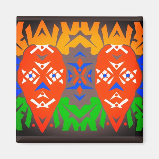 Aimant Motif Tribal Abstrait (Devant)