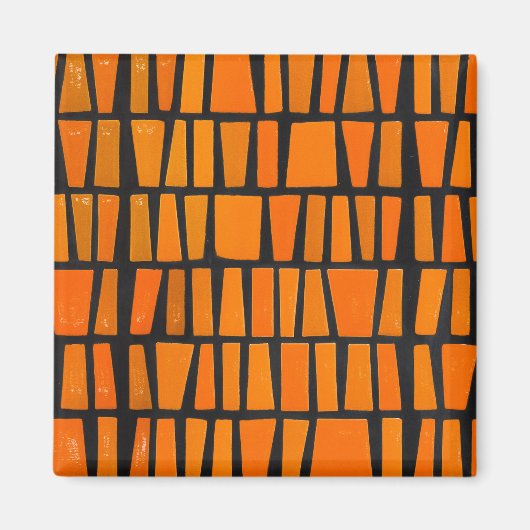 Aimant Motif tribal d'Afrique orange et noire (Devant)