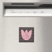 Aimant Motif Tulipe rose simple avec arrière - plan foncé (In Situ (Lave-vaisselle))