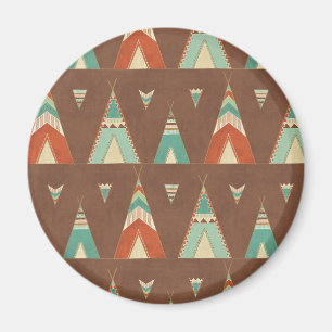 Aimant Motif turquoise de Teepee d'étape de Geo de