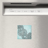 Aimant Motif Turquoise Mehndi (In Situ (Lave-vaisselle))