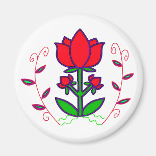 Aimant Motif ukrainien d'art populaire - arbre de la vie