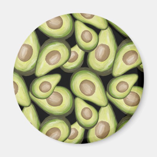 Aimant Motif Vegan Avocado frais et gourmand (Devant)