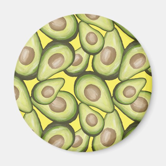 Aimant Motif Vegan Avocado frais et gourmand (Devant)