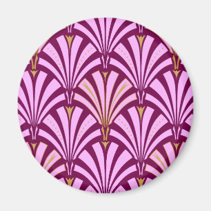 Aimant Motif ventilateur Art déco - orchidée et violet