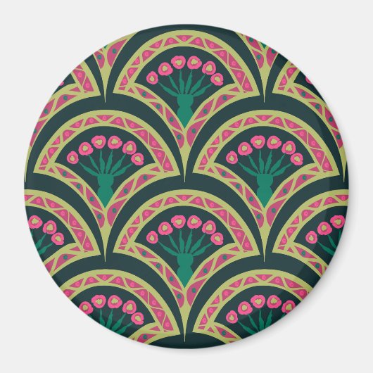 Aimant motif vert en forme de coquillage (Devant)