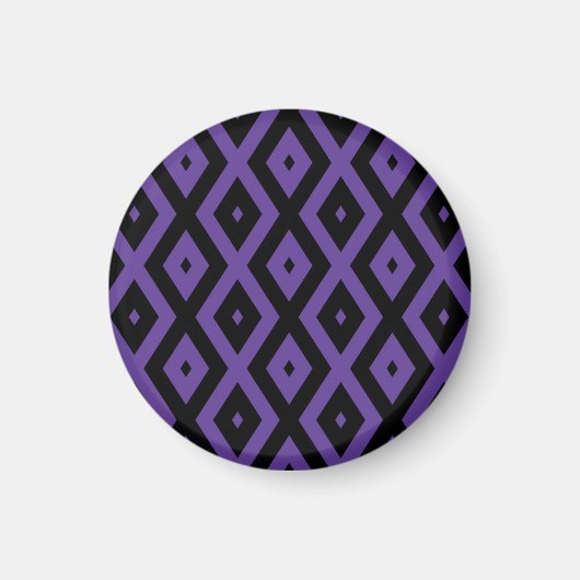 Aimant Motif violet et diamant noir (Devant)