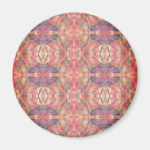 Aimant motif violet et rose