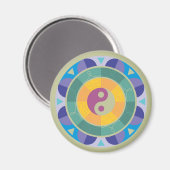 Aimant Motif Yin Yang Coloré (Recto/Verso)