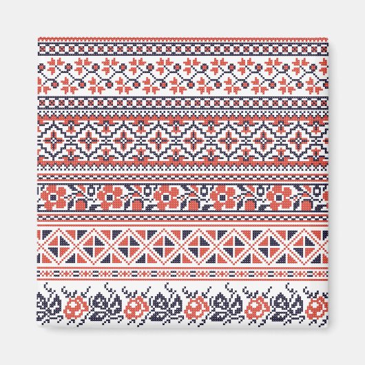 Aimant Motifs de conception de point de croix (Devant)