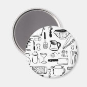 Aimant Motifs de cuisine colorés (Recto/Verso)