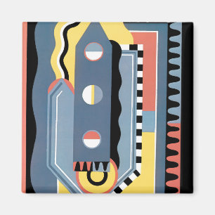 Aimant Motifs géométriques Jazz Pochoir Art Déco Vintage