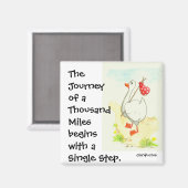 Aimant motivant 'oie' avec Citation Confucius (Recto/Verso)