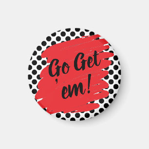 Aimant Motivation Daub rouge et points noirs