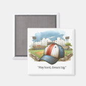 Aimant Motivation du joueur de baseball (Recto/Verso)