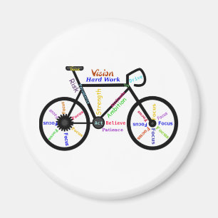 Aimant Motivational Bike, Cycle, Vélo, Mots Sport