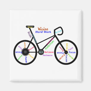 Aimant Motivational Bike, Cycle, Vélo, Mots Sport