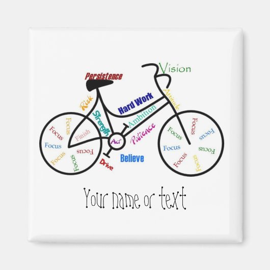 Aimant Motivational Bike, Vélo, Cyclisme, Sport, Hobby (Devant)