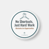 Aimant Motivational Hard Work Quote Design – No Shortcuts (Devant)
