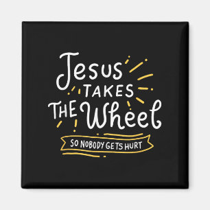 Aimant Motivationnel Jésus Prend La Roue La Foi Religieus