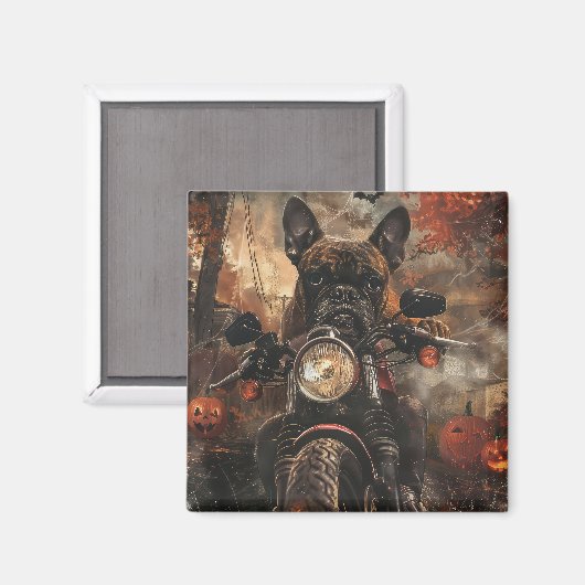 Aimant Moto à cheval Boxer Halloween effrayant (Recto/Verso)