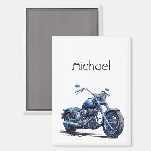 Aimant Moto bleu (Recto/Verso)