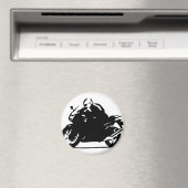 Aimant moto icône biker noir (In Situ (Lave-vaisselle))