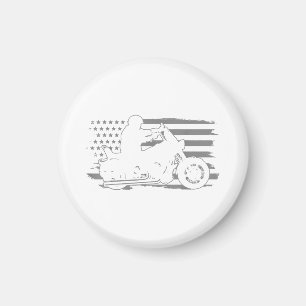 Aimant Moto Patriotique Vintage American Flag Biker