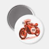 Aimant Moto Red Vintage Racing (Recto/Verso)