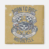 Aimant Moto Retro Grunge (Devant)